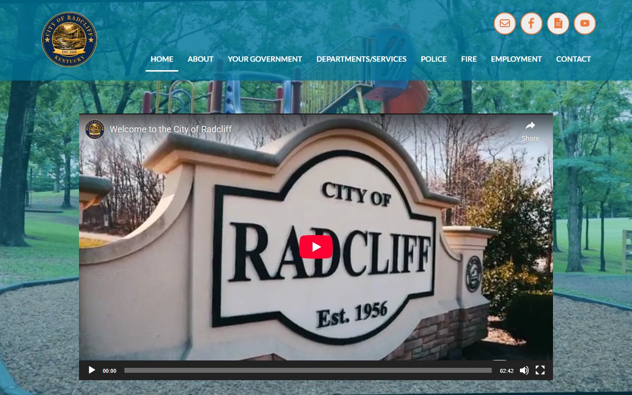 Radcliff city website with civil court records information