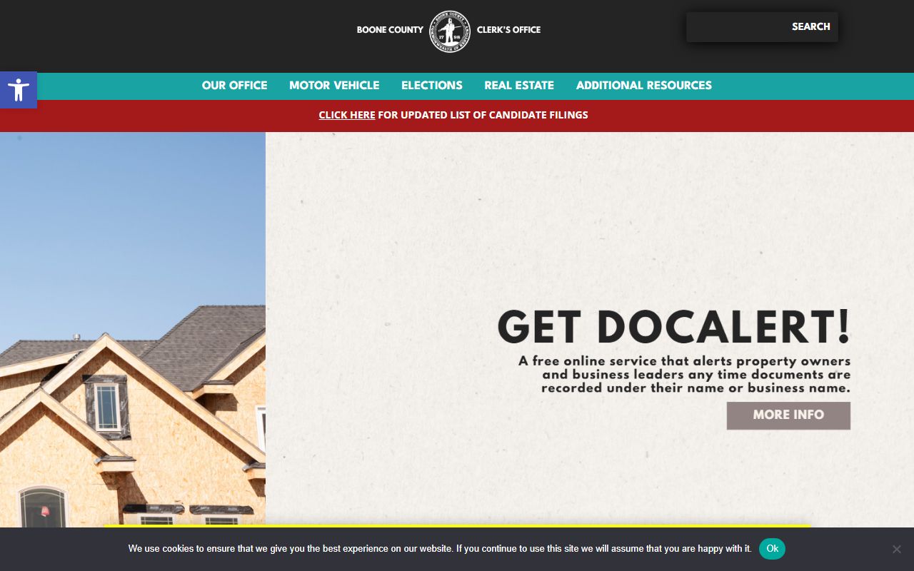 Boone County Circuit Court Clerk office website for accessing civil court records