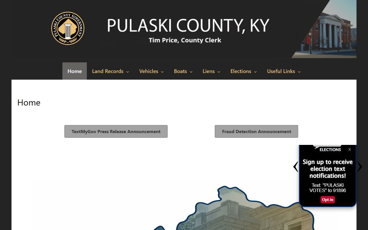 Pulaski County courthouse where civil court records are maintained